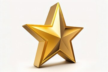 Gold best star rating 3d icon design element isolate . AI generated art illustration.