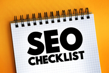 Aufkleber - Seo Checklist text on notepad, concept background