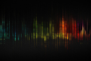 Sound wave with spectral colours. Abstract image of musical equalizer. Colorful equalizer