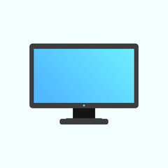 Fototapete - Flat Computer Monitor Blue Screen Isolated Vector Icon Illustration