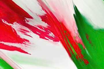 Canvas Print - Exciting and engaging white, pink, red, and green acrylic abstraction. stunning backdrop, to put it simply. (A) a work of contemporary art. Generative AI