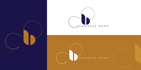 Initial letter B or alphabet B. Simple and modern vector logo design with infinity symbol