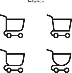 Fototapete - Cart icon. Cart icon symbol. Cart icon vector. Cart icon set for apps and web. trolley sign.