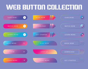 Wall Mural - cta web button collection