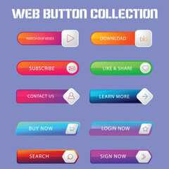 Wall Mural - cta web button collection