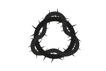 crown of thorns, easter, christian religious symbol hand drawn vector illustration logo
