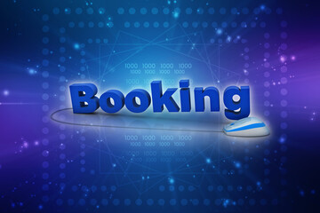Poster - 3d rendering booking connected computer mouse
