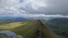 View On Swirral Edge On Helvellyn Peak , Lake District National Park In England .