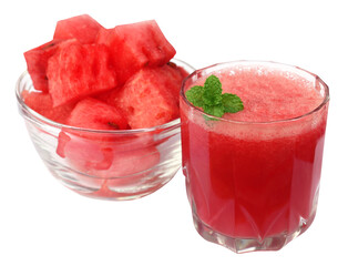 Poster - Watermelon juice with mint leaves