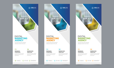 Wall Mural - Roll up banner vector template