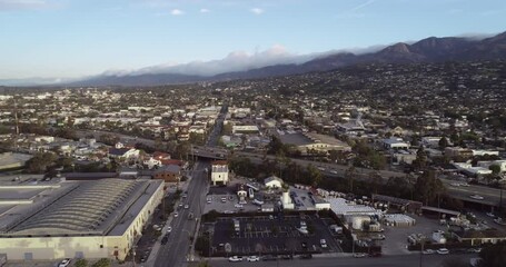 Wall Mural - Santa Barbara Cityscape in California. USA. Morning, Sunset Time. Drone