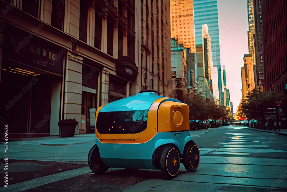 Generative AI illustration of the future of delivery technology with ...