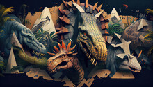 Collage Dinosaur Generate Ai