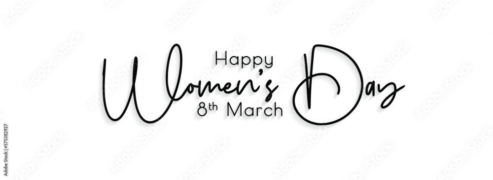 Happy Women's Day Typography. Hand drawn modern vector calligraphy