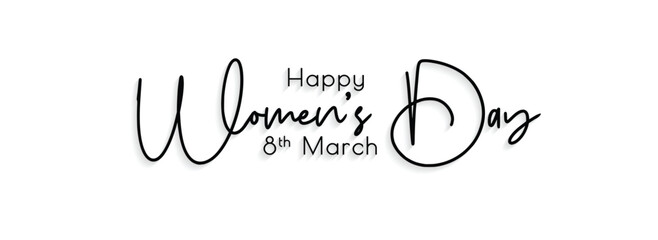happy women's day typography. hand drawn modern vector calligraphy. simple inscription with swashes,