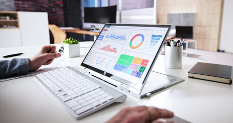 Fototapete - KPI Dashboard Data Analytics