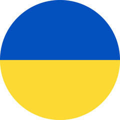 Round Ukrainian flag. Flag of Ukraine circle. National symbol.