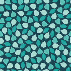 Dainty floral seamless pattern tile of aesthetic abstract tropical poplar leaves. Repeat Foliage textured background design