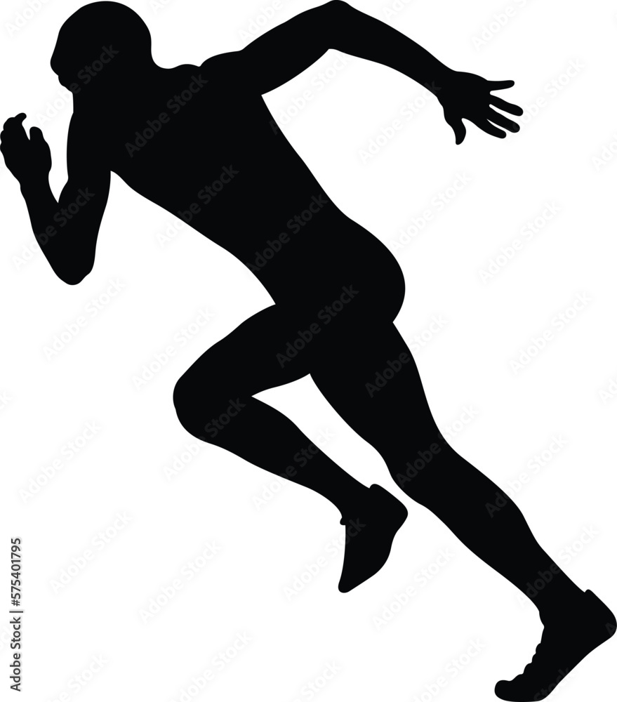 start sprinter runner athlete black silhouette Stock Vector | Adobe Stock