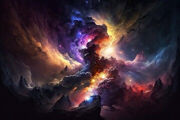 Poster - space nebula abstract wallpapers. generative ai