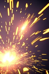 Poster - Sparks and flashes. Screensaver or background. AI generative.