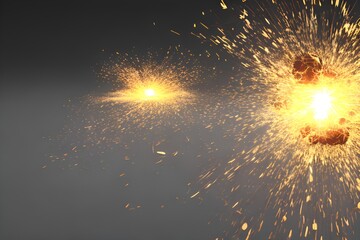 Poster - Sparks and flashes. Screensaver or background. AI generative.
