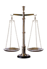The Scale Of Justice Isolated On A White Background