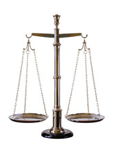 the scale of justice isolated on a white background
