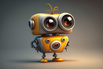 Poster - A lovable robot from a cartoon. Generative AI