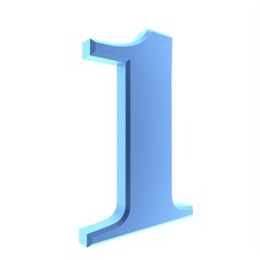 Poster - Blue 3D digit 