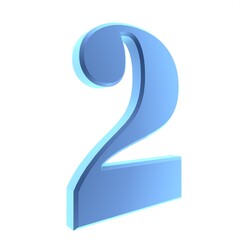 Poster - Blue 3D digit 