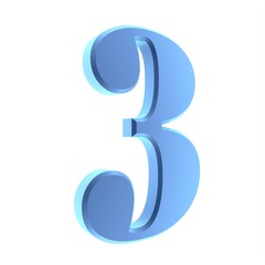 Poster - Blue 3D digit 