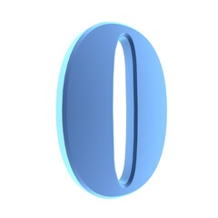 Poster - Blue 3D digit 