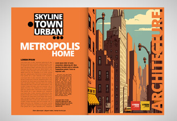 Wall Mural - Printing travel magazine, brochure layout easy to editable, vector illustration