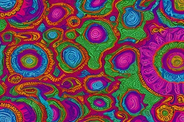 Poster - Esoteric multicolored abstract background or screensaver. AI illustration.