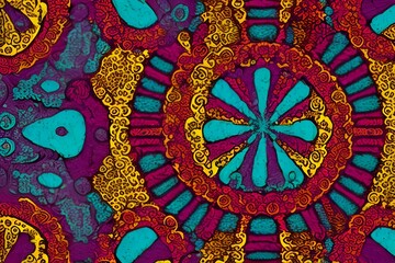 Poster - Esoteric multicolored abstract background or screensaver. AI illustration.