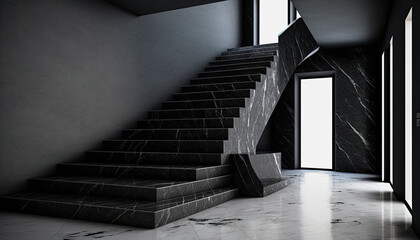 Wall Mural - Modern interior, marble stairs, staircase