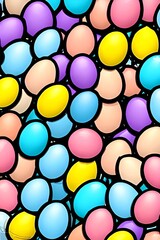 Poster - Multicolored Easter eggs. Religious holiday.