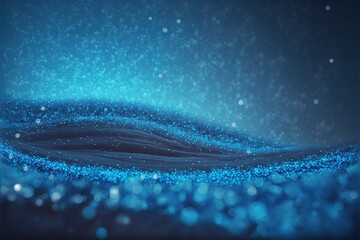 Poster - blue technology abstract background with floating 3d particles texture . admirable generative ai ima