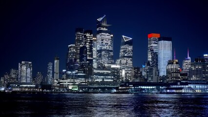 Wall Mural - Modern Hudson Yards district in Midtown Manhattan at night - travel photography