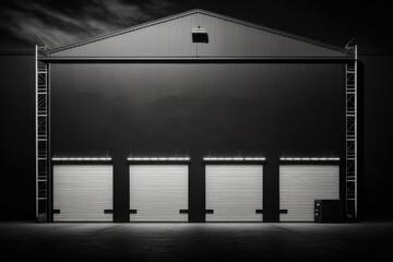 Poster - general warehouse or storage facility layout. toned picture. attentional bias. the banner will be ho