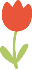 Wall Mural - tulip flower icon, vector hand drawn doodle illustration.