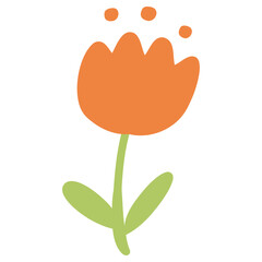 Wall Mural - tulip flower icon, vector hand drawn doodle illustration.