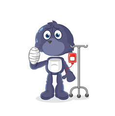 Sticker - seal sick in IV illustration. character vector