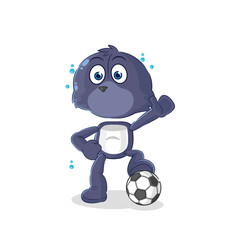 Poster - seal playing soccer illustration. character vector