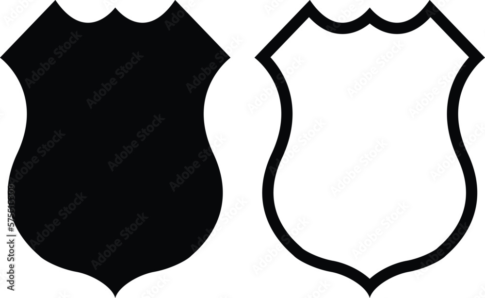 Police badge shape vector illustration law enforcement badge template