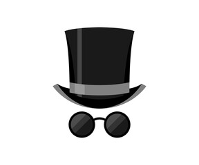 Wall Mural - incognito icon. browse in private retro hat glasses illustration