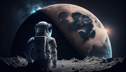Wall Mural - World Astronaut Day April 12 realistic