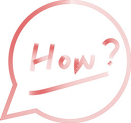 Wall Mural - there is a handwritten english word in the dialog message bubble, how,