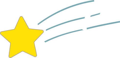 Wall Mural - Yellow star with meteor streaks, twinkle and twinkle, meteor streaks